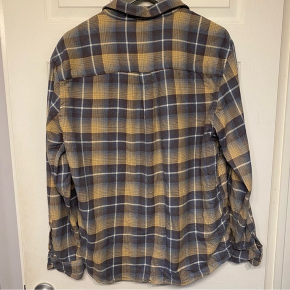 Zara Casual plaid Blue and Tan Checkered long sleeve button down Shirt - Picture 4 of 10